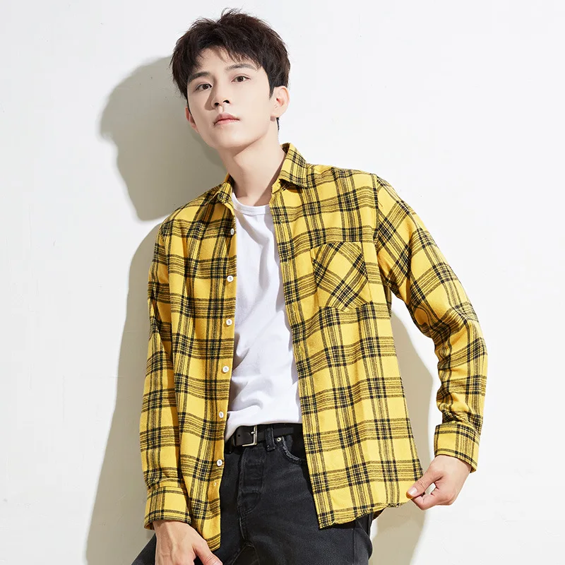 Red Yellow Casual Button Down Shirt For Men Fashion Trend Flannel Plaid Regular Fit Youth Campus Style 2022 Spring Autumn New
Red Yellow Casual Button Down Shirt For Men Fashion Trend Flannel Plaid Regular Fit Youth Campus Style 2022 Spring Autumn New