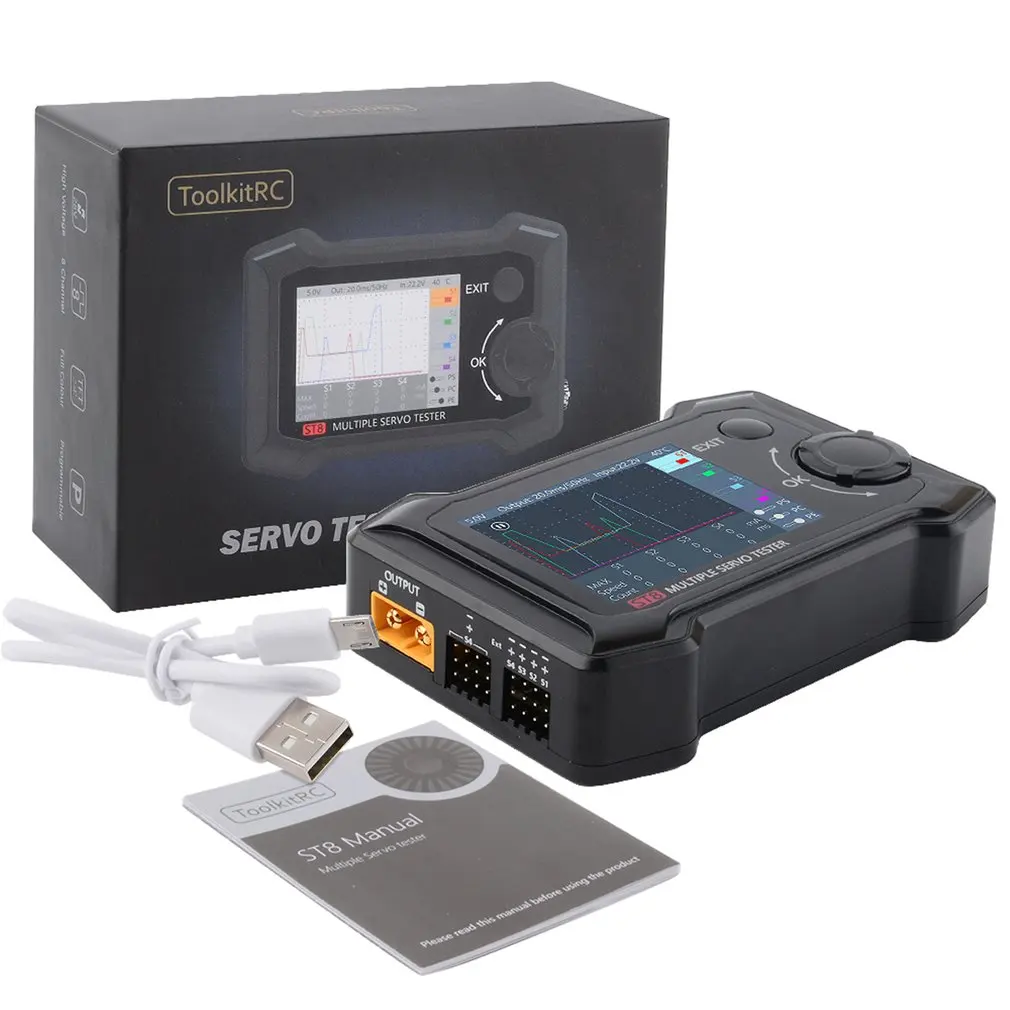 ToolkitRC ST8 2.4" TFT 7-28V 8-Channel Servo Integrated Tester with 4 Independent Interface Signal Test Curren Collector
ToolkitRC ST8 2.4" TFT 7-28V 8-Channel Servo Integrated Tester with 4 Independent Interface Signal Test Curren Collector
