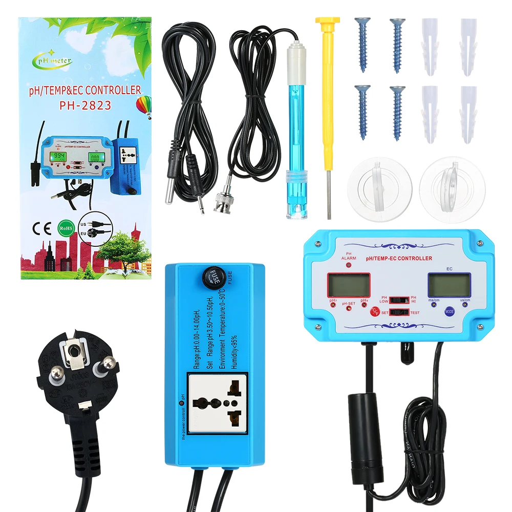 KKMOON Professional 3 in 1 pH/EC/TEMP Water Quality Detector pH Controller with Relay Plug Water Quality Tester
KKMOON Professional 3 in 1 pH/EC/TEMP Water Quality Detector pH Controller with Relay Plug Water Quality Tester