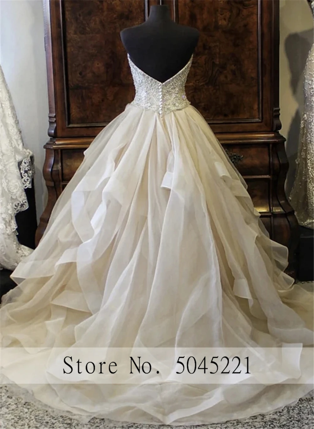 Sweetheart-Tulle-Ball-Gown-Wedding-Dresses-Beaded-Top-Ruffles-Women-Bridal-Gowns-Princess-Robe-De-Mariee (1)