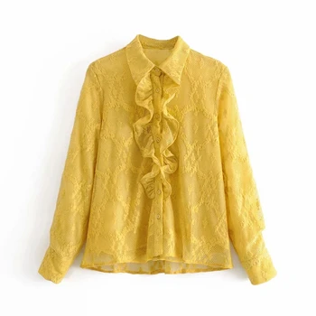 2020 Women Fashion Sexy Double Layer Lace Blouses Chic Ruffles Turn-down Collar Shirts Girls Casual Tops Blusas Mujer
2020 Women Fashion Sexy Double Layer Lace Blouses Chic Ruffles Turn-down Collar Shirts Girls Casual Tops Blusas Mujer