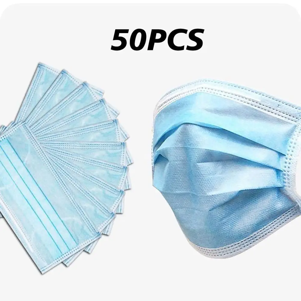 50pcs Hot Sale Mask Dust and anti-smog mask Non-woven fabric 3 layers of thick filter cloth High efficiency filtration barrier
50pcs Hot Sale Mask Dust and anti-smog mask Non-woven fabric 3 layers of thick filter cloth High efficiency filtration barrier