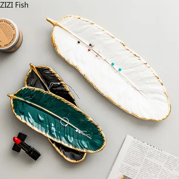 Feather Shape Ceramics Storage Tray Jewelry Display Plate Necklace Ring Earrings Storage Tray Creative Decoration Storage Tool
Feather Shape Ceramics Storage Tray Jewelry Display Plate Necklace Ring Earrings Storage Tray Creative Decoration Storage Tool