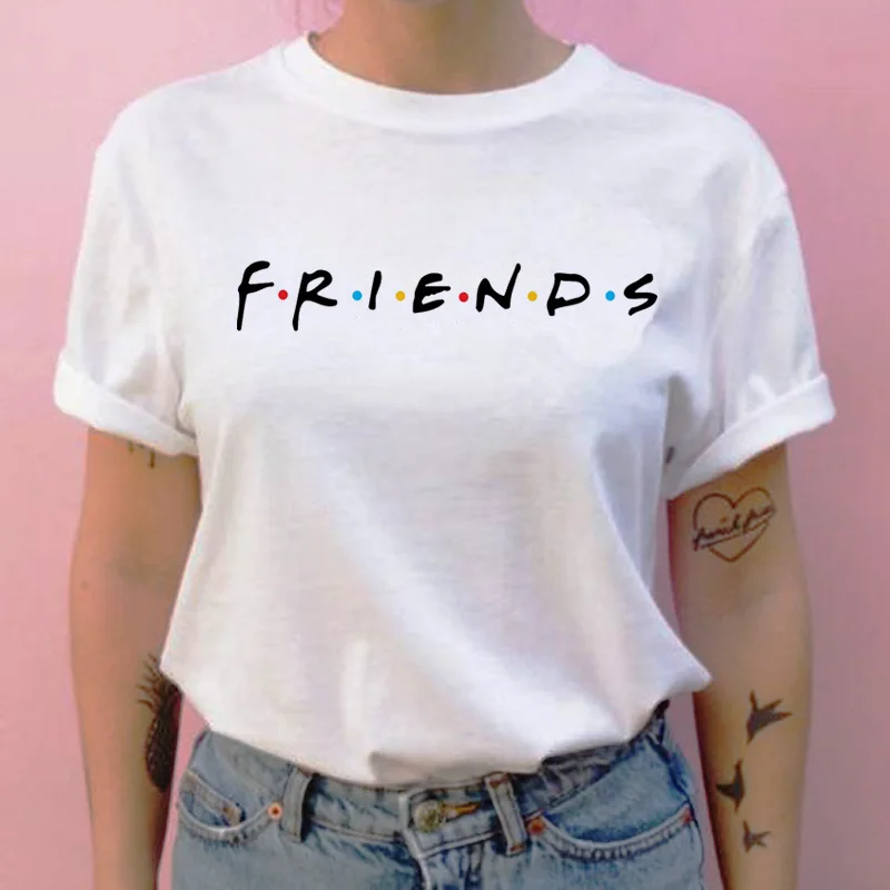 friend tv show women t shirt harajuku cartoon top tee shirt women female Casual Vintage Printing streetwear tshirt