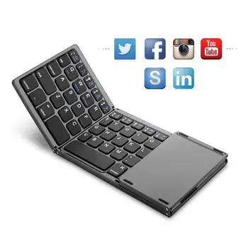 Mini folding keyboard Bluetooth Foldable Wireless Keypad with Touchpad for Windows Android Tablet pad and Phone
Mini folding keyboard Bluetooth Foldable Wireless Keypad with Touchpad for Windows Android Tablet pad and Phone
