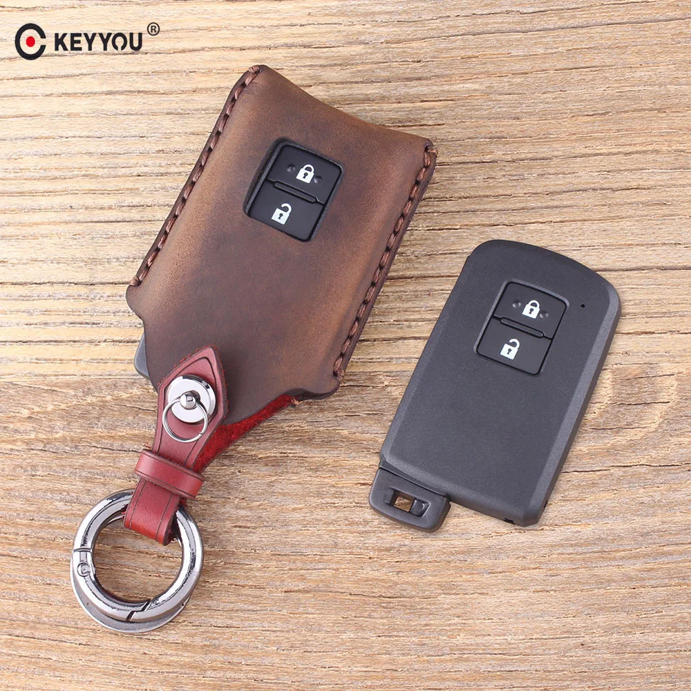 KEYYOU 2 Buttons Genuine Leather Remote Car Key Case Shell Fob For Toyota Avalon Camry Replacement Cover Car Key Case Bag
KEYYOU 2 Buttons Genuine Leather Remote Car Key Case Shell Fob For Toyota Avalon Camry Replacement Cover Car Key Case Bag