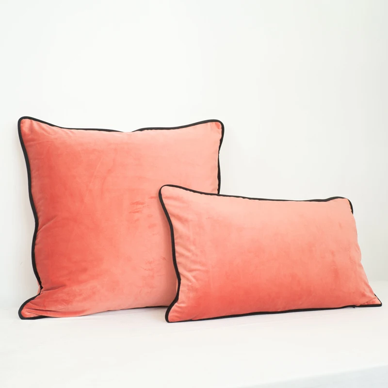 Piping Design Light Orange Red Velvet Cushion Cover Pillow Case Soft Throw Pillow Cover No Balling-up Without Stuffing
Piping Design Light Orange Red Velvet Cushion Cover Pillow Case Soft Throw Pillow Cover No Balling-up Without Stuffing