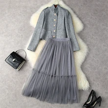 Spring Runway Women's Vintage Tweed Jacket Suit with Midi Mesh Skirt Two Piece Dress Sets Female Elegant Office Party Outfits
Spring Runway Women's Vintage Tweed Jacket Suit with Midi Mesh Skirt Two Piece Dress Sets Female Elegant Office Party Outfits
