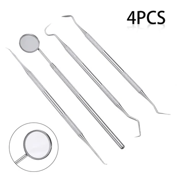 4pcs Stainless Dental Tooth Scraper Mirror Set Double-ended Tartar Calculus Plaque Remover Oral Care Tool Dental Equipment
4pcs Stainless Dental Tooth Scraper Mirror Set Double-ended Tartar Calculus Plaque Remover Oral Care Tool Dental Equipment