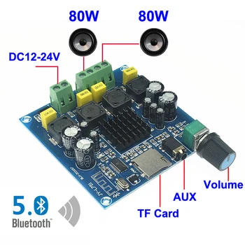 2*80W TPA3116 Bluetooth 5.0 Digital Audio Power Amplifier Board Home Theater Dual Channel Class D Stereo Aux TF Card Amplifiers
2*80W TPA3116 Bluetooth 5.0 Digital Audio Power Amplifier Board Home Theater Dual Channel Class D Stereo Aux TF Card Amplifiers