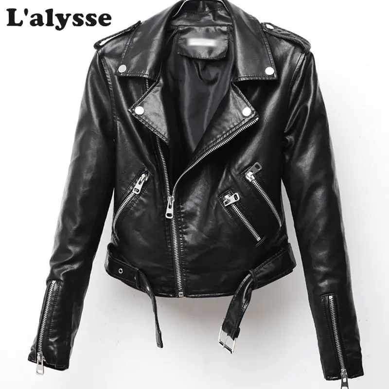 LALYSSE 2020Leather Jacket Women PU Faux Leather Jackets Litchi Pattern Lady Sashes Pockets Black Zippers Motorcycle Biker Coats
LALYSSE 2020Leather Jacket Women PU Faux Leather Jackets Litchi Pattern Lady Sashes Pockets Black Zippers Motorcycle Biker Coats