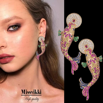 missvikki High Quality Fashion Hot Lucky carp Dangle Earrings Shiny Clear Cubic zirconia Naija Bridal Wedding Earring Jewelry 
missvikki High Quality Fashion Hot Lucky carp Dangle Earrings Shiny Clear Cubic zirconia Naija Bridal Wedding Earring Jewelry