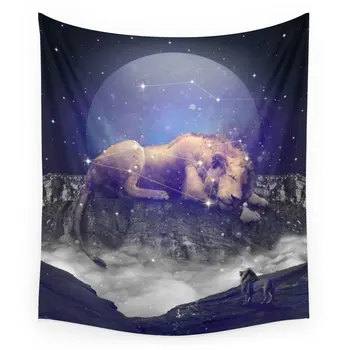 

Under The Stars Lion Printed Tapestry Wall Hanging Coverlet Bedding Sheet Throw Bedspread Living Room Tapestries Dorm Decor