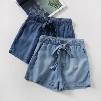 Casual Bow Hight Waist Breathable Denim Shorts Women Thin Solid Pockets Wide Leg Blue Shorts Female Summer Beach Short Pants New 
Casual Bow Hight Waist Breathable Denim Shorts Women Thin Solid Pockets Wide Leg Blue Shorts Female Summer Beach Short Pants New