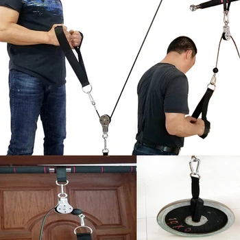 Gym Fitness DIY Pulley Cable Machine Arm Biceps Triceps Lifting Hand Gripper Strengths Trainer Exercise Pulley Training Device
Gym Fitness DIY Pulley Cable Machine Arm Biceps Triceps Lifting Hand Gripper Strengths Trainer Exercise Pulley Training Device
