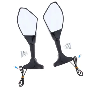 1 Pair of Motorcycle LED Turn Signal Integrated Indicator Rearview Mirrors for Racing Bike Sport Bike (Smooth Black+Clear Lens) 
1 Pair of Motorcycle LED Turn Signal Integrated Indicator Rearview Mirrors for Racing Bike Sport Bike (Smooth Black+Clear Lens)