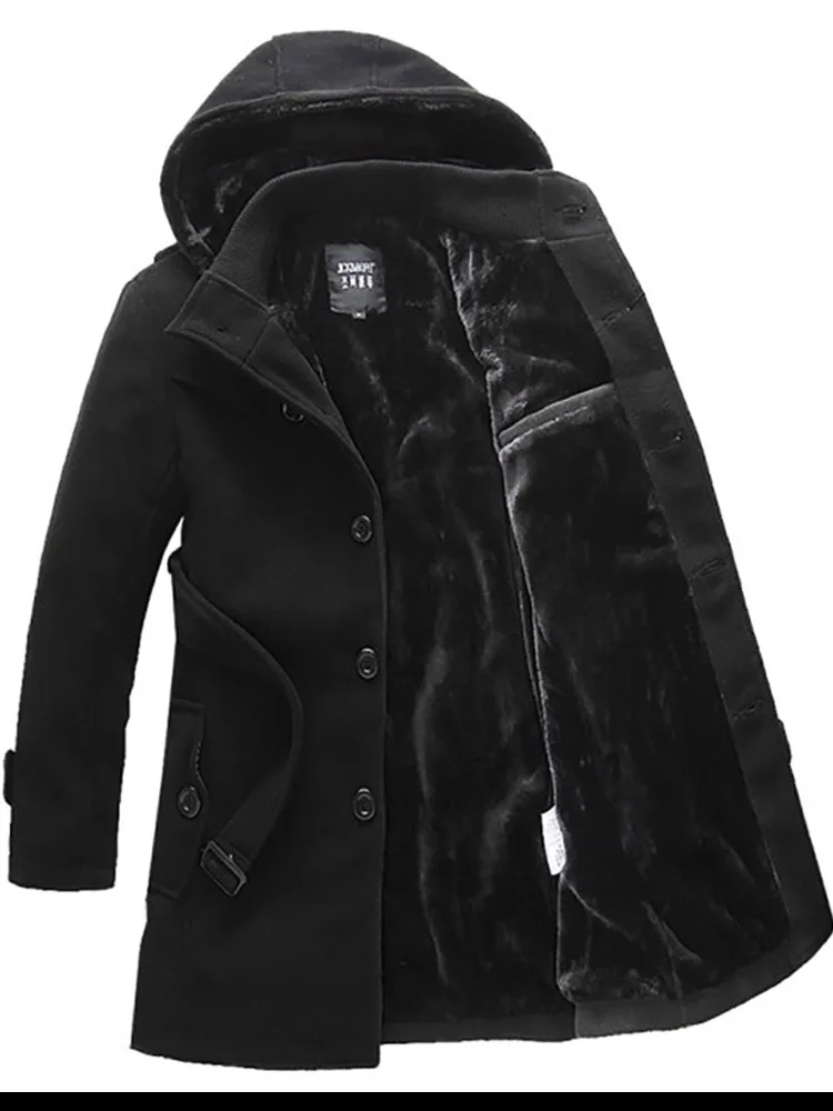 Woolen Coatl Mens Winter Thick Jacket Thick Casual Outwear Jackets Plus Size 6XL New Velvet Warm Coat High Quality Hooded