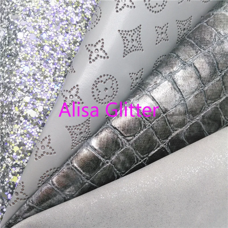 1PCS A4 SIZE 21X29cm Alisa Glitter GREY Glitter Fabric, Crocodile Faux Leather Fabric,Synthetic Leather PU for Bow DIY G37E 
1PCS A4 SIZE 21X29cm Alisa Glitter GREY Glitter Fabric, Crocodile Faux Leather Fabric,Synthetic Leather PU for Bow DIY G37E