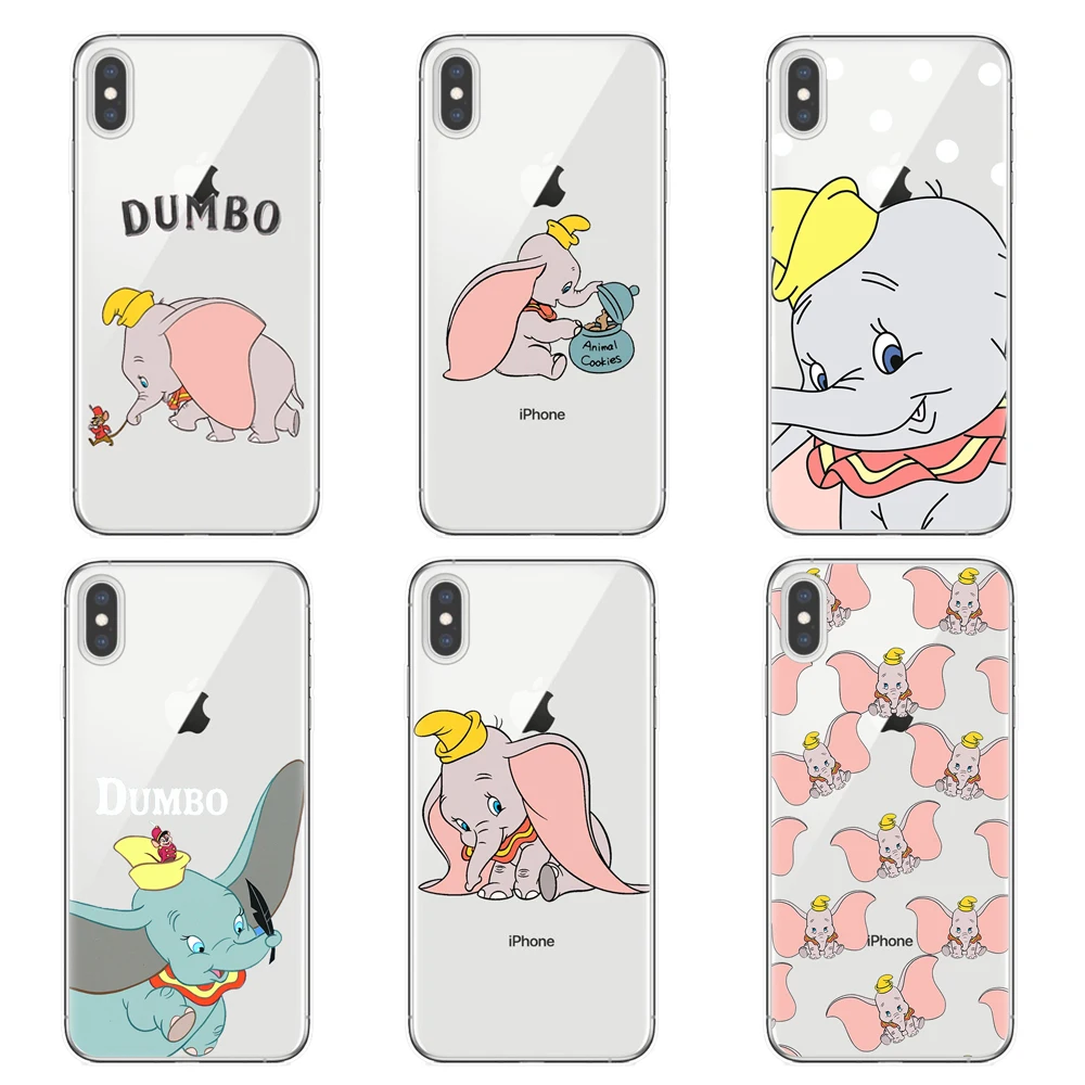 

Cartoon Dumbo Elephant Disneys Phone Case For iPhone X Xs Max Xr 10 8 7 6 6s Plus 5 5S SE Cute Dumbo Cover Fundas Soft TPU Cases