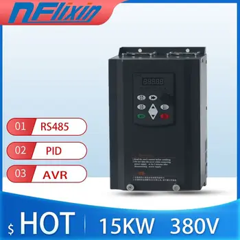 

VFD 15KW 15HP 3phase Frequency Inverter Output 380V Speed Control 500Hz Motor Drive VFD for Lathe 3 Phase Asynchronous Motor
