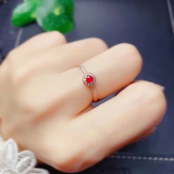 

fashion Ruby gemstone wome silver ring fine jewelry certified natural gem red color 925 sterling silver birthday Christmas gift