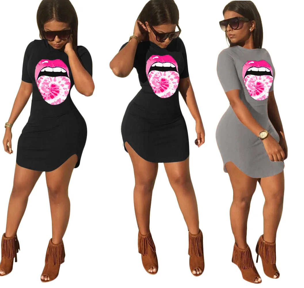 2020 Summer Women's Dress European and American Simple Style Model Casual Solid-color Lip Print Fashion Clothes
2020 Summer Women's Dress European and American Simple Style Model Casual Solid-color Lip Print Fashion Clothes