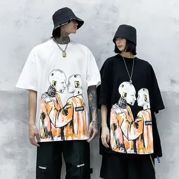 2020 summer new robot printing o-neck mid-sleeved T-shirt men loose high street short sleeve T shirt for male Dropshiping
2020 summer new robot printing o-neck mid-sleeved T-shirt men loose high street short sleeve T shirt for male Dropshiping