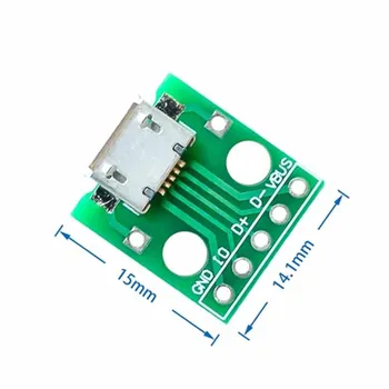 

MICRO USB to Dip female socket B type Mike 5p patch to in-line adapter board Welded female