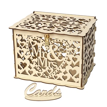 Hot DIY Wedding Card Box Wooden Money Box with Lock Wood Gift Box Card Holder for Wedding Decoration Baby Shower Party Supplies
Hot DIY Wedding Card Box Wooden Money Box with Lock Wood Gift Box Card Holder for Wedding Decoration Baby Shower Party Supplies