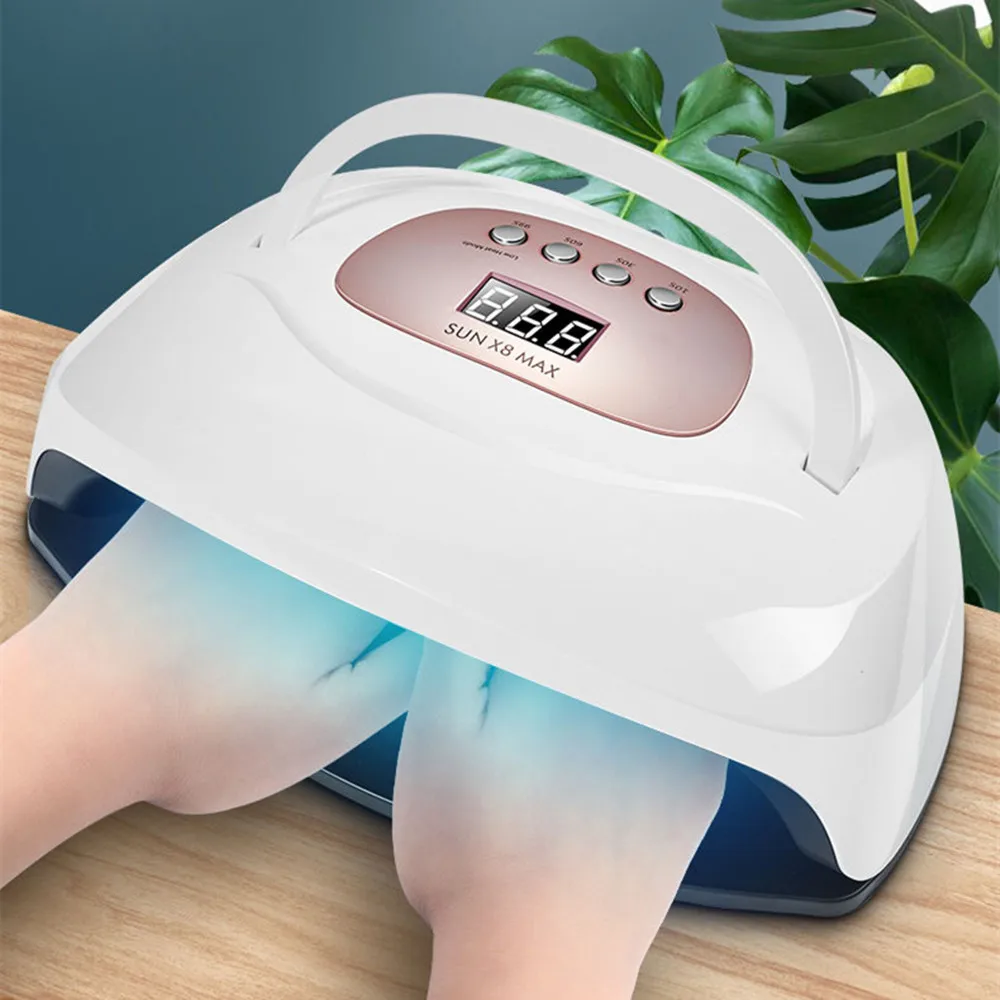Manicure Lamp for Drying Nails X8 MAX Two Hands Led Lamp Nail 150W UV Lamp Nail Dryer Gel Lamp Sun Manicure UV Led Nail Lamp
Manicure Lamp for Drying Nails X8 MAX Two Hands Led Lamp Nail 150W UV Lamp Nail Dryer Gel Lamp Sun Manicure UV Led Nail Lamp