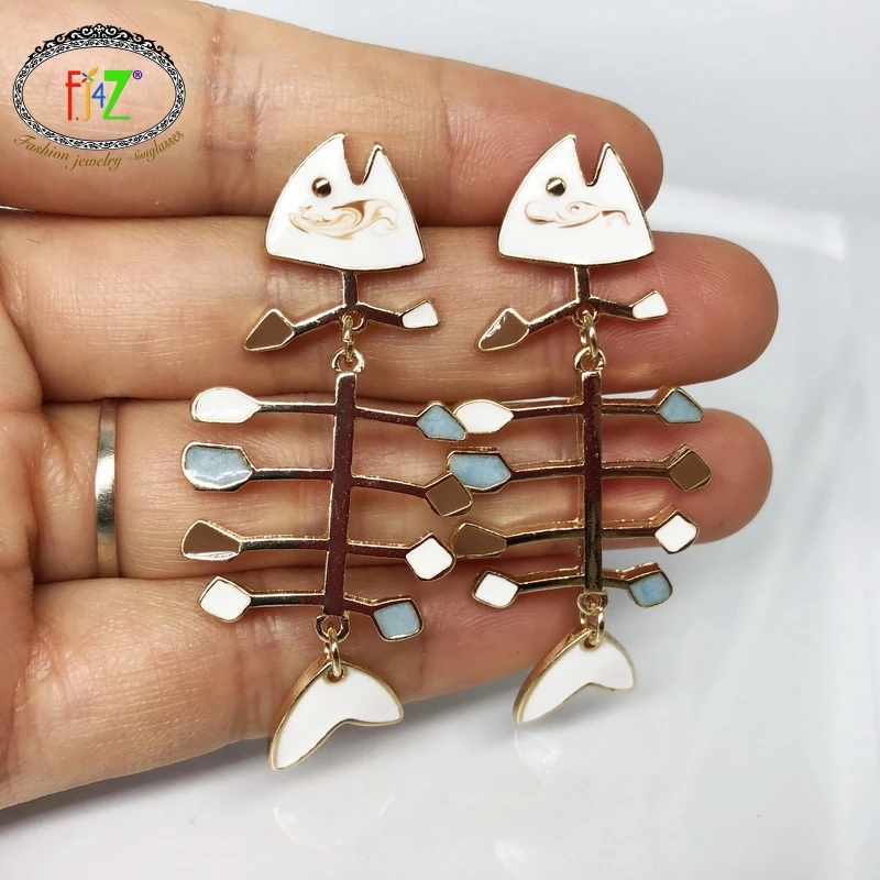 F.J4Z New Designer Women Earring Fashion Vintage Enamel Fish Skeleton Earrings Girl's Drop Earrings Gifts Dropship
F.J4Z New Designer Women Earring Fashion Vintage Enamel Fish Skeleton Earrings Girl's Drop Earrings Gifts Dropship