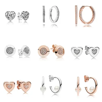 925 Sterling Silver Earrings Rose Gold Round Shape Crystal Earring Heart Shape For Women Wedding Party Jewelry
925 Sterling Silver Earrings Rose Gold Round Shape Crystal Earring Heart Shape For Women Wedding Party Jewelry