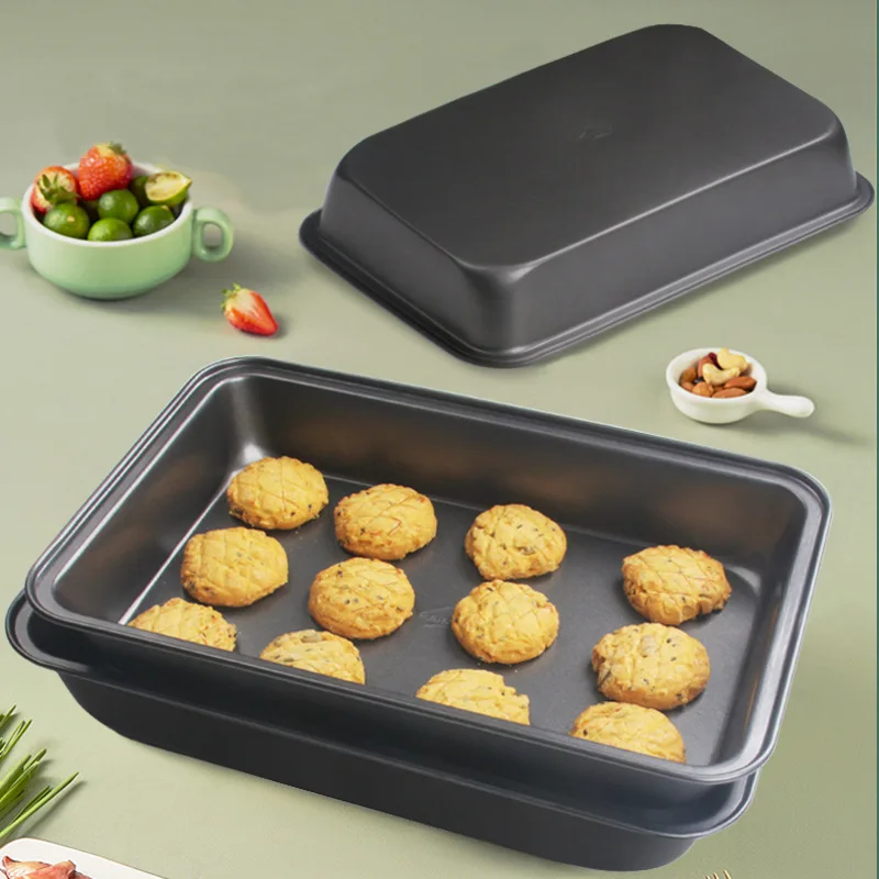 Rectangular Cake Loaf Bakeware Black Carbon Steel Non-Stick Tray Cookie Baking Pan Barbecue Roast Chicken Dish Kitchen Utensils
Rectangular Cake Loaf Bakeware Black Carbon Steel Non-Stick Tray Cookie Baking Pan Barbecue Roast Chicken Dish Kitchen Utensils