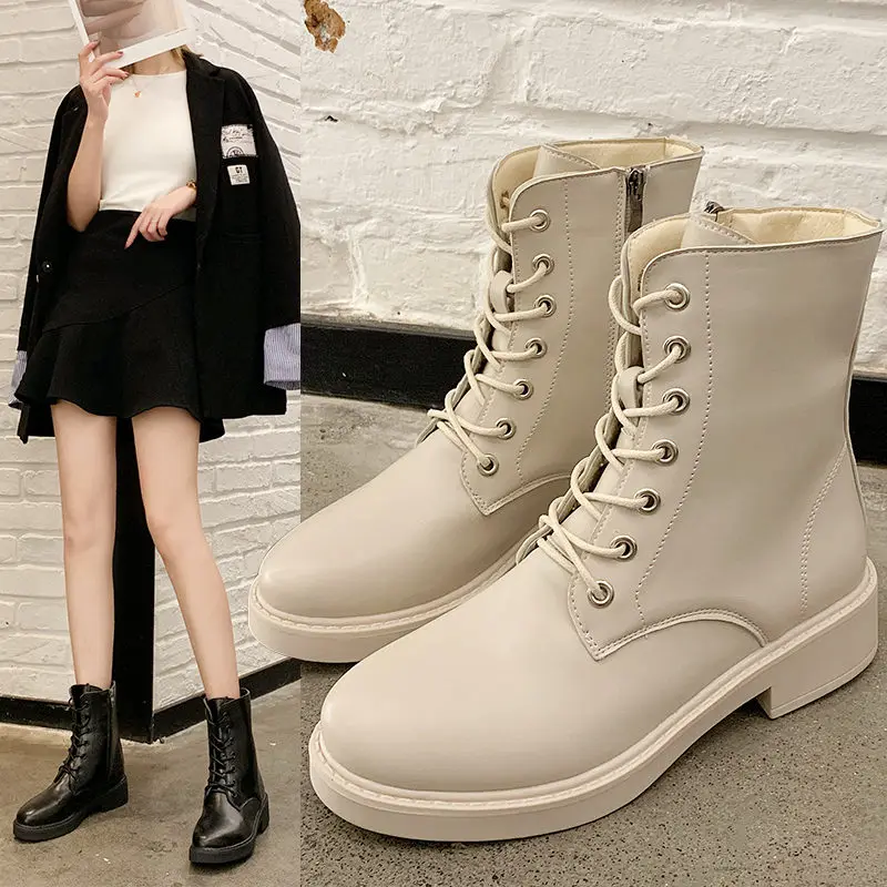 Lady Boots Rock Shoes Woman Low Heels booties Lace Up Round Toe Luxury Designer Ladies Martins Mid Calf Chunky 2019 Black
Lady Boots Rock Shoes Woman Low Heels booties Lace Up Round Toe Luxury Designer Ladies Martins Mid Calf Chunky 2019 Black