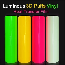 New 3D Puff HTV Luminous Heat Transfer Vinyl Film Glow in The Dark With Back Sticky Easy Weed Photoluminescent Thermal Vinil Rol
New 3D Puff HTV Luminous Heat Transfer Vinyl Film Glow in The Dark With Back Sticky Easy Weed Photoluminescent Thermal Vinil Rol