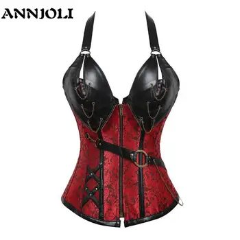 ANNJOLI Women Red Brocade Ring Zipper Steampunk Vest Retro Rose Pattern Bustiers Gothic Iron Chain Sling Corset Cosplay Clubwear
ANNJOLI Women Red Brocade Ring Zipper Steampunk Vest Retro Rose Pattern Bustiers Gothic Iron Chain Sling Corset Cosplay Clubwear