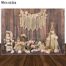 Bohemia Pink Flower Theme Girl Birthday Portrait Backdrops for Photography Brown Wooden Board Background Photo Studio Props
Bohemia Pink Flower Theme Girl Birthday Portrait Backdrops for Photography Brown Wooden Board Background Photo Studio Props