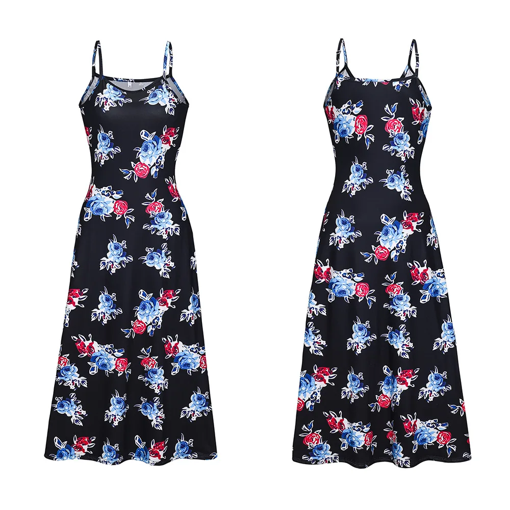 Sexy Maxi Dresses For Women Boho Print V-Neck Floral Sundresses Women Sleeveless Plus Size Dresses For Women 4xl 5xl Summer 2020