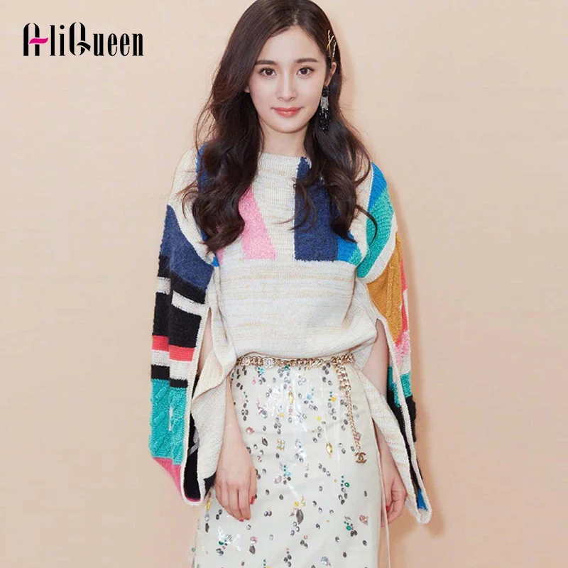 2019 Korean Autumn Women Long Sleeve Geometric Patchwork Runway Knitted Sweater Female Oversized Split Flare Pullover Sweater
2019 Korean Autumn Women Long Sleeve Geometric Patchwork Runway Knitted Sweater Female Oversized Split Flare Pullover Sweater