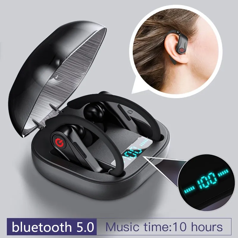 

LED TWS Bluetooth V5.0 Earphone 3D Stereo Bass Wireless Earbuds Headphones for Handsfree Earhook Earphone Gaming Sport Headsets