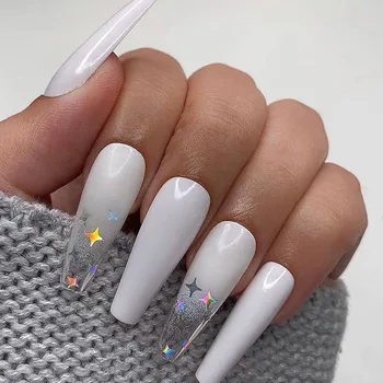 24pcs fake long fingernail Ballet Gradients radium star Manicure patch removable press on nails with designs for girls
24pcs fake long fingernail Ballet Gradients radium star Manicure patch removable press on nails with designs for girls