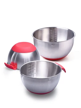 No.304 stainless steel round deepening tank Egg MIXER silicon bottom baking tool
No.304 stainless steel round deepening tank Egg MIXER silicon bottom baking tool