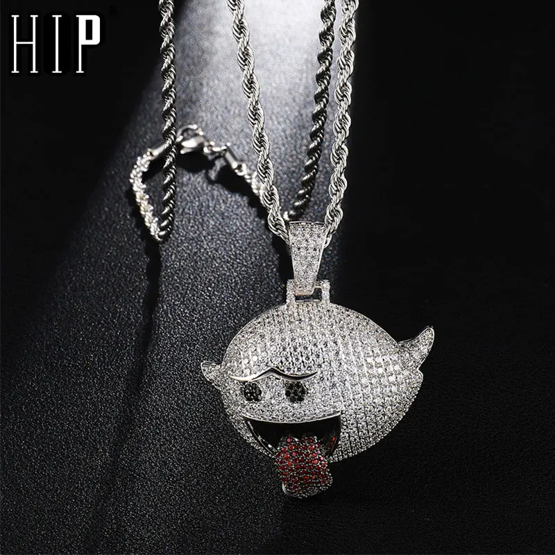 Hip Hop Iced Out Bling CZ Zircon Micro Paved Flying Ghost Emoji Pendant & Necklace For Men Jewelry
Hip Hop Iced Out Bling CZ Zircon Micro Paved Flying Ghost Emoji Pendant & Necklace For Men Jewelry