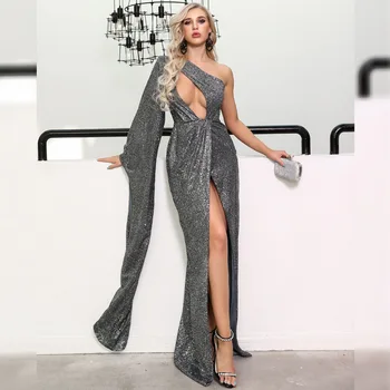 2019 Women Sexy Irregular Neck Off Shoulder Long Sleeve Dresses Female High Split Elegant Maxi Dress PC50
2019 Women Sexy Irregular Neck Off Shoulder Long Sleeve Dresses Female High Split Elegant Maxi Dress PC50