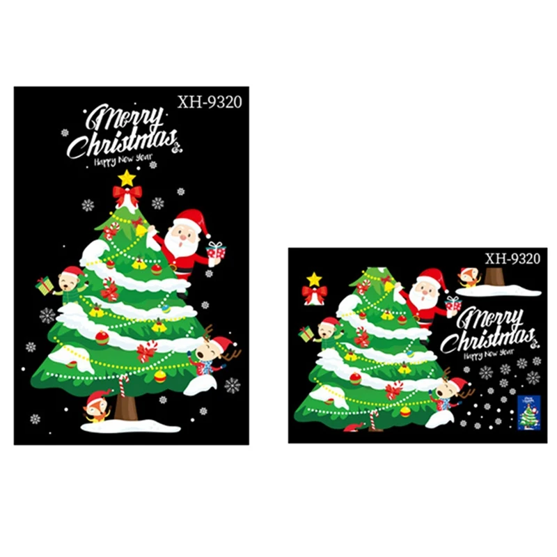 merry christmas wall stickers decoration santa claus gifts tree