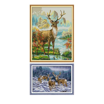 Deers Printed Cross Stitch Kits 11CT 14CT Animals Patterns DMC Fabric on Canvas Counted Chinese Embroidery Sets for Decorations
Deers Printed Cross Stitch Kits 11CT 14CT Animals Patterns DMC Fabric on Canvas Counted Chinese Embroidery Sets for Decorations