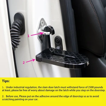 Car Assist Pedal Easy Access to Car Roof Vehicle Hooked Slam Latch Doorstep with Safety Hammer Function
Car Assist Pedal Easy Access to Car Roof Vehicle Hooked Slam Latch Doorstep with Safety Hammer Function