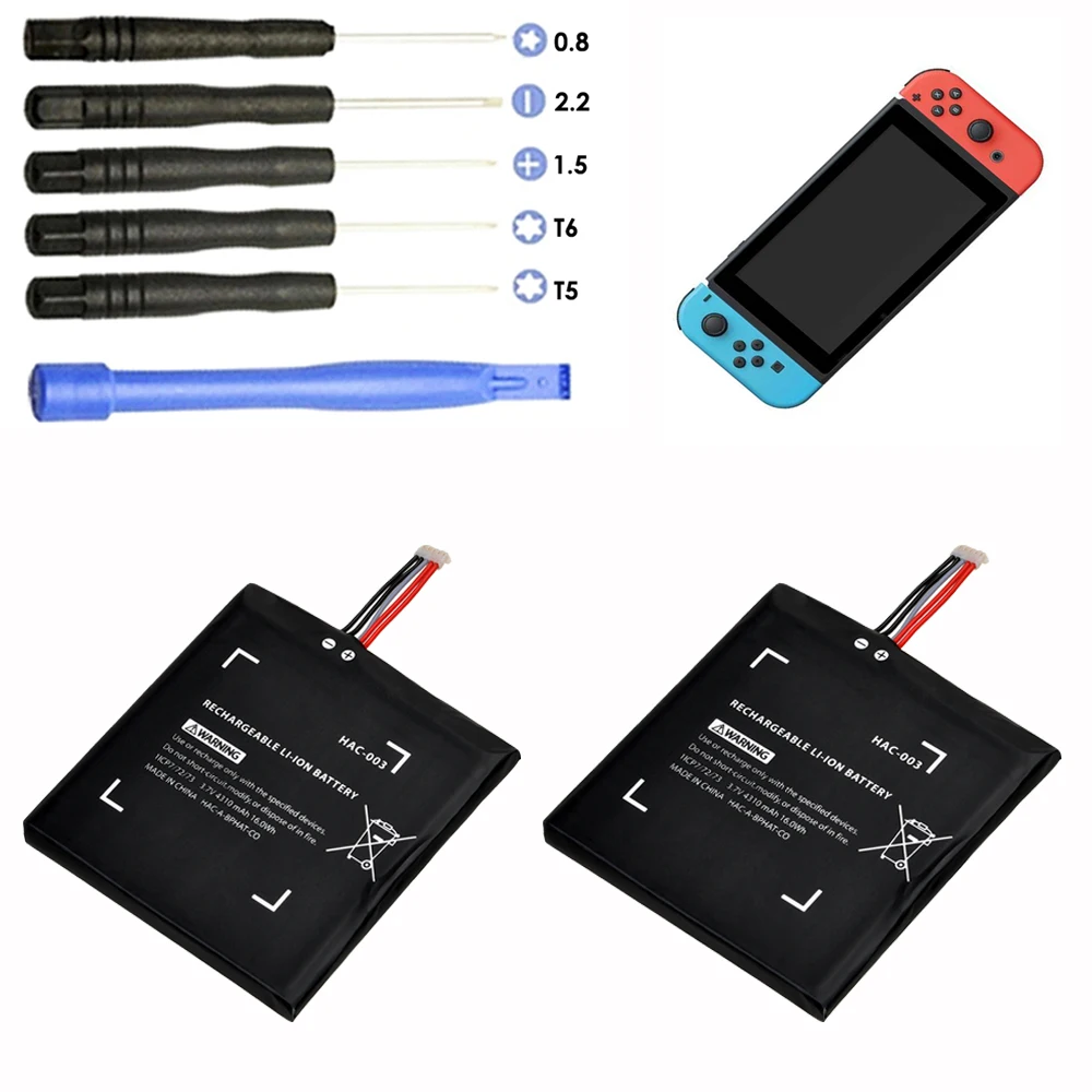 2pcs 3.7V 4310mAh HAC-003 Rechargeable Battery Kits Replacement for Nintendo Switch Game Console HAC-001 Internal Battery
2pcs 3.7V 4310mAh HAC-003 Rechargeable Battery Kits Replacement for Nintendo Switch Game Console HAC-001 Internal Battery