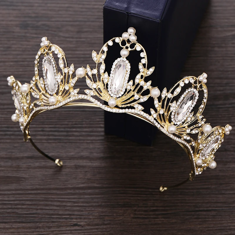 Pearl Rhinestone Crown Tiara Wedding Hairband Bride Crown Headpiece Light Gold Diadem Tiara for Women Bridal Hair Accessories
Pearl Rhinestone Crown Tiara Wedding Hairband Bride Crown Headpiece Light Gold Diadem Tiara for Women Bridal Hair Accessories