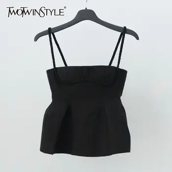 TWOTWINSTYLE Sexy Slim Women Vest Spaghetti Strap Tunic Backless Short Casual Camis Female Fashion Clothing 2020 Spring Tide
TWOTWINSTYLE Sexy Slim Women Vest Spaghetti Strap Tunic Backless Short Casual Camis Female Fashion Clothing 2020 Spring Tide